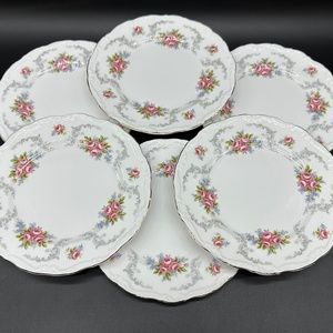 Royal Albert Tranquillity 7" Dessert Plates(Set of 6) Bone China England